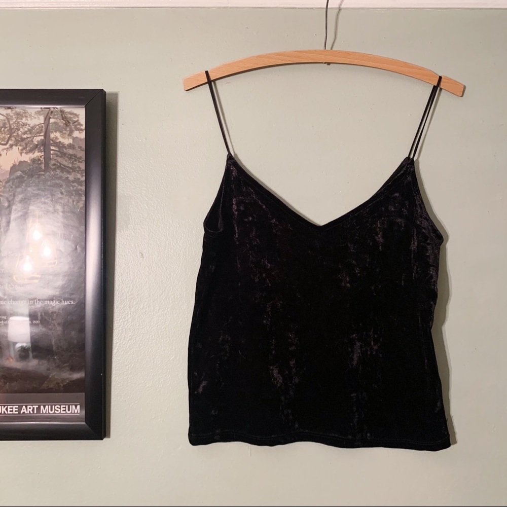 Black Velvet Spaghetti Tank